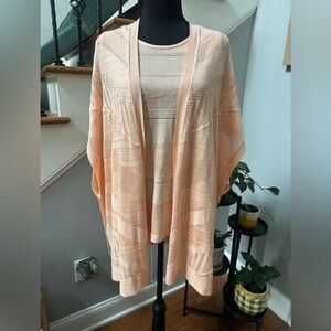 Peach Knit Textured Cardigan and Tank Set